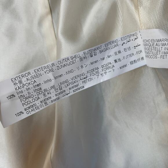 ZARA Linen Blend Blazer Women’s Size XS Olive Green Lightweight Workwear - Picture 8 of 9